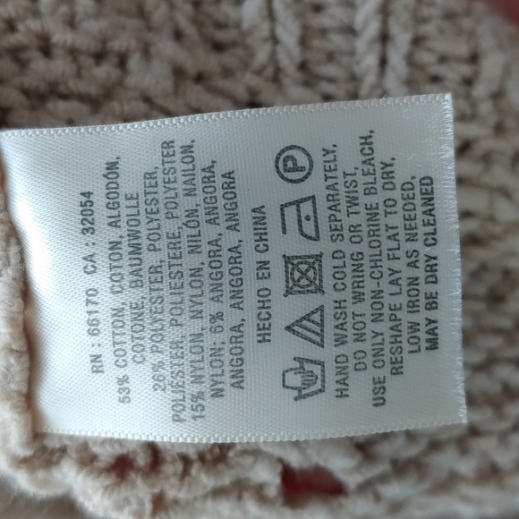 Moth Anthropologie Oatmeal Color Asymmetrical Open Weave Knit Sweater Sz M - Picture 8 of 8